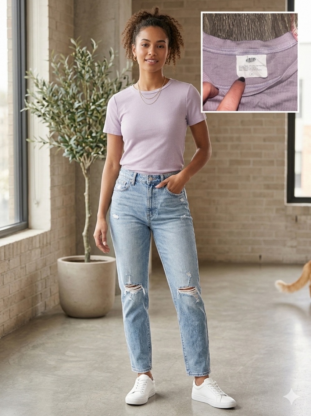 Parade Lush Rib Short Sleeve Tee Lavender Lilac GUC S/M
